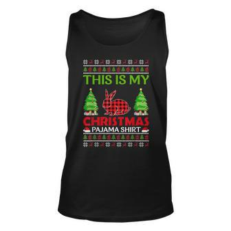 This Is My Rabbit Xmas Pajama Ugly Sweater Christmas Tank Top | Mazezy