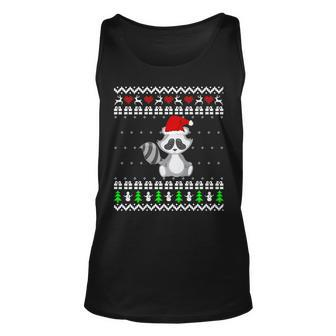 Raccoon Ugly Christmas Sweater Tank Top - Monsterry AU