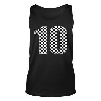 Race Car Checkered Flag 10Th Birthday Party Unisex Tank Top | Mazezy
