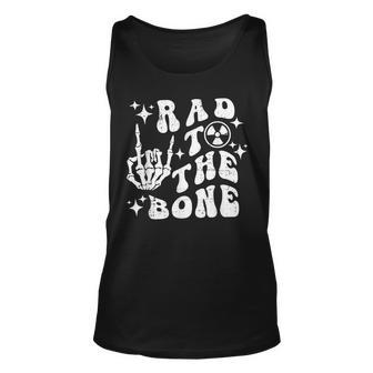 Rad To The Bone Skeleton Rock Hand Halloween Tech Xray Tank Top | Mazezy