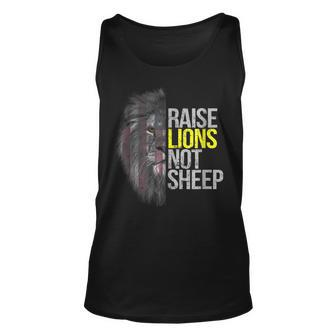 Raise Lions Not Sheep American Patriot Fearless Lion Unisex Tank Top | Mazezy