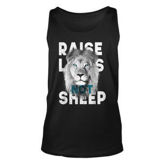 Raise Lions Not Sheep American Patriotic Unisex Tank Top | Mazezy