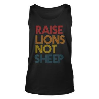 Raise Lions Not Sheep Patriot Party Vintage Unisex Tank Top | Mazezy