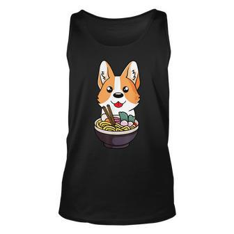 Ramen Corgi Dog Food Lover Kawaii Japanese Anime Gift Unisex Tank Top | Mazezy