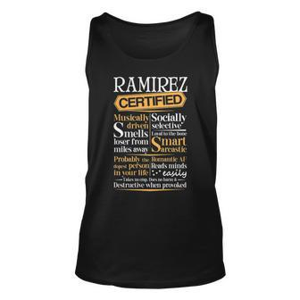 Ramirez Name Gift Certified Ramirez Unisex Tank Top - Seseable