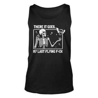 There It Goes My Last Flying F Skeletons Halloween Tank Top | Mazezy