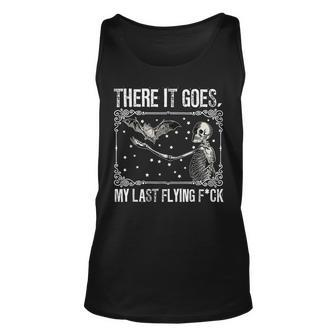 There It Goes My Last Flying Fuck Skeleton Halloween Tank Top | Mazezy
