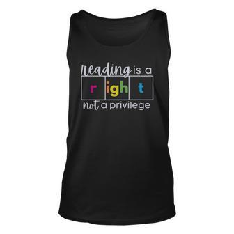 Reading Is A Right Not A Privilege Reading Specialist Tank Top | Mazezy