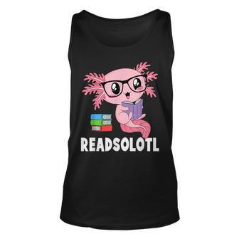 Readsolotl Read Book Kawaii Pink Axolotl Reading Books Reading Tank Top | Mazezy