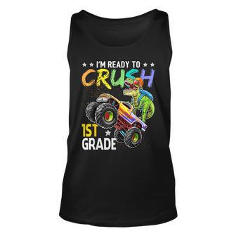 Im Ready To Crush 1St Grade Dinosaur Boy First Day Of School Dinosaur Tank Top | Mazezy