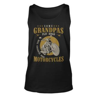Real Grandpas Ride Motorcycles Funny Grandpa Gift Biker Unisex Tank Top | Mazezy CA