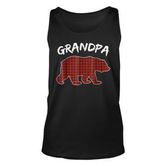 Red Plaid Grandpa Bear Matching Family Pajama Unisex Tank Top | Mazezy