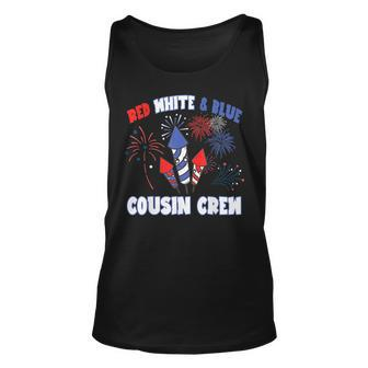 Red White & Blue Cousin Crew Fireworks Usa Flag 4Th Of July Unisex Tank Top - Seseable