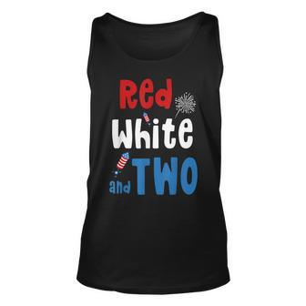 Red White And Two Birthday 4Th Of July American 2Nd Birthday Unisex Tank Top - Monsterry AU