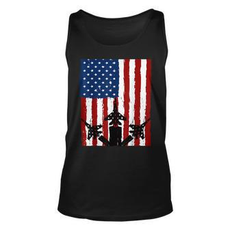 Red White Blue Air Force Flight Aviation American Flag Unisex Tank Top | Mazezy