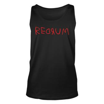 Redrum Vintage Scary Halloween Horror Movie Quote Classic Halloween Tank Top | Mazezy