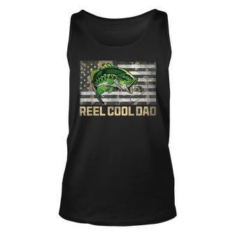 Reel Cool Dad Camouflage Flag Fathers Day Fisherman Fishing Tank Top | Mazezy UK