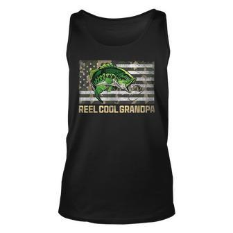 Reel Cool Grandpa Camouflage Fathers Day Fisherman Fishing Unisex Tank Top - Seseable