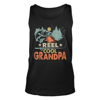 Reel Cool Grandpa Fishing Lover Vintage Fathers Day Gift Unisex Tank Top | Mazezy