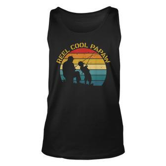 Reel Cool Papaw Fishing Dad Fathers Day Gift For Fisherman Unisex Tank Top | Mazezy