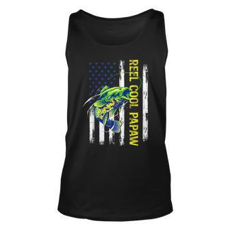 Reel Cool Papaw Fishing Gifts Fathers Day Fisherman Fish Unisex Tank Top - Seseable