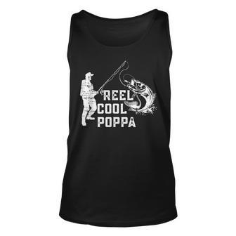 Reel Cool Poppa Fishing For Dad Or Grandpa Tank Top | Mazezy CA