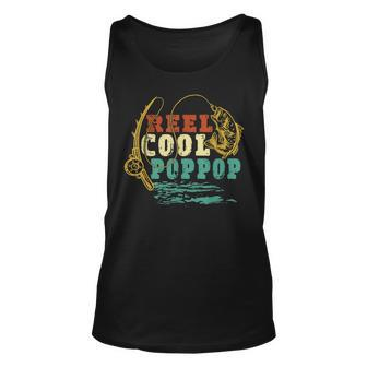 Reel Cool Poppop Vintage Fishing Funny Grandpa Fisherman Unisex Tank Top | Mazezy