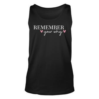 Remember Your Why Inspirational Quotes Inspirational Tank Top - Seseable