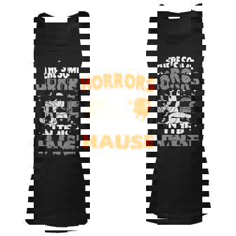 Theres Some Horrors In This House Ghost Pumpkin Halloween Tank Top | Mazezy