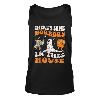 Theres Some Horrors In This House Ghost Pumpkin Halloween Tank Top - Monsterry AU