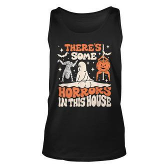 There's Some Horrors In This House Ghost Pumpkin Halloween Tank Top - Thegiftio UK