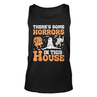 There's Some Horrors In This House Halloween Ghost Pumpkin Tank Top - Seseable