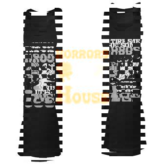 There's Some Horrors In This House Halloween Ghost Pumpkin Tank Top - Seseable
