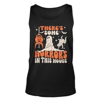 There's Some Horrors In This House Halloween Pumpkin Ghost Tank Top | Mazezy UK