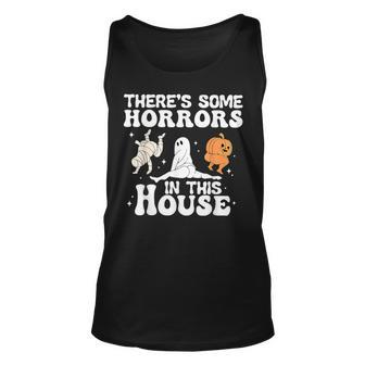 There's Some Horrors In This House Halloween Pumpkin Ghost Tank Top - Monsterry DE