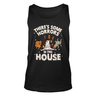 There's Some Horrors In This House Pumpkin Ghost Halloween Tank Top - Seseable