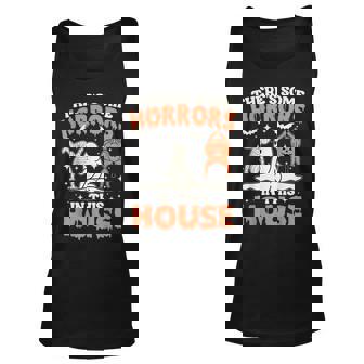 There's Some Horrors In This House Pumpkin Ghost Halloween Tank Top - Seseable