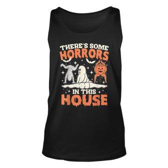 There's Some Horrors In This House Pumpkin Ghost Halloween Tank Top - Seseable