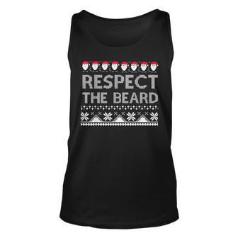 Respect The Beard Ugly Christmas Sweater Tank Top - Monsterry CA