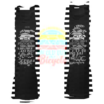 Retirement Never Underestimate An Old Guy On A Bicycle Retirement Tank Top | Mazezy