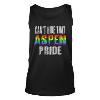 Retro 70S 80S Style Cant Hide That Aspen Gay Pride Unisex Tank Top | Mazezy