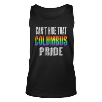 Retro 70S 80S Style Cant Hide That Columbus Gay Pride Unisex Tank Top | Mazezy