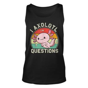 Retro I Axolotl Questions Cute Axolotl Tank Top - Seseable
