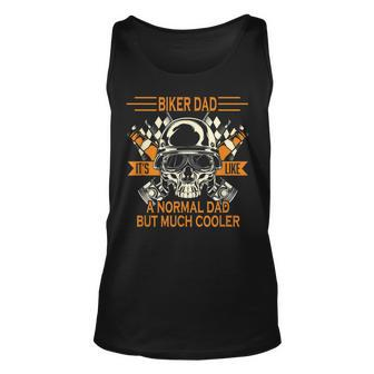 Retro Biker Dad Motorcycle Fathers Day For Biker Tank Top | Mazezy