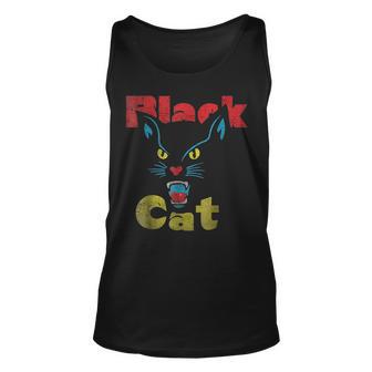 Retro Black Cat Retro Fireworks Vintage Halloween 70S Tank Top - Thegiftio UK