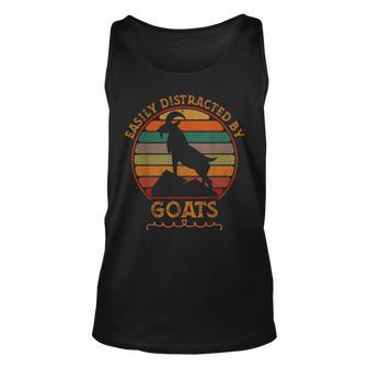 Retro Farmer Goat Lover Easily Distracted By Goats For Goat Lovers Tank Top | Mazezy