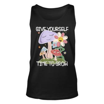 Retro Give Yourself Time To Grow Inspirational Unisex Tank Top | Mazezy