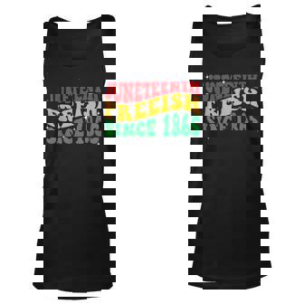 Retro Groovy Junenth Free-Ish Since 1865 Independence Day Unisex Tank Top - Seseable