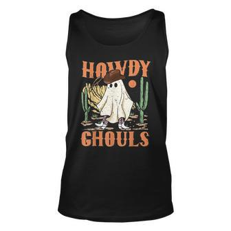 Retro Halloween Howdy Ghouls Western Boo Ghost Spooky Season Tank Top - Monsterry