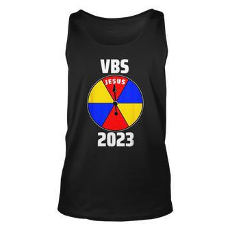 Retro I Love Vbs 2023 Vacation Bible School Game Spinner Unisex Tank Top - Seseable